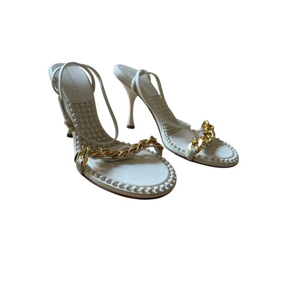 Bottega Veneta NIB Dot Leather Sandals in String (White) Size 39 - Picture 4 of 10